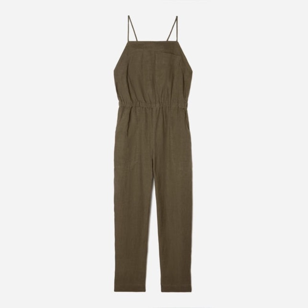 everlane linen shoestring jumpsuit